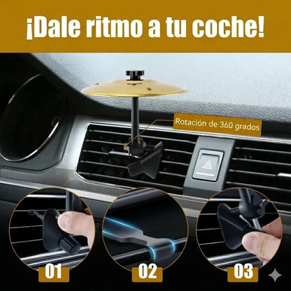 Instalación en 3 pasos del mini platillo de batería para coche con rotación 360 grados en rejilla de ventilación