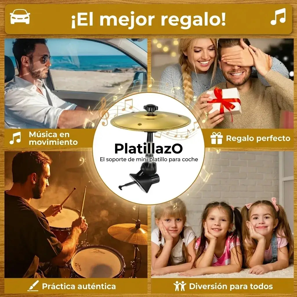 PlatillaZo mini platillo para coche el mejor regalo para amantes de la música práctica auténtica y diversión para todos