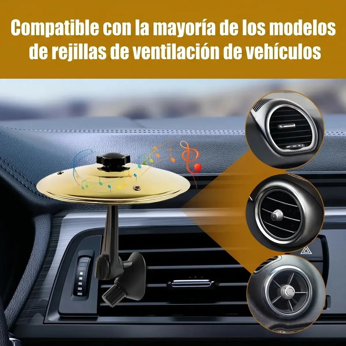 Mini platillo de batería compatible con la mayoría de rejillas de ventilación de vehículos
